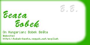 beata bobek business card