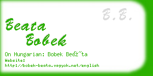 beata bobek business card